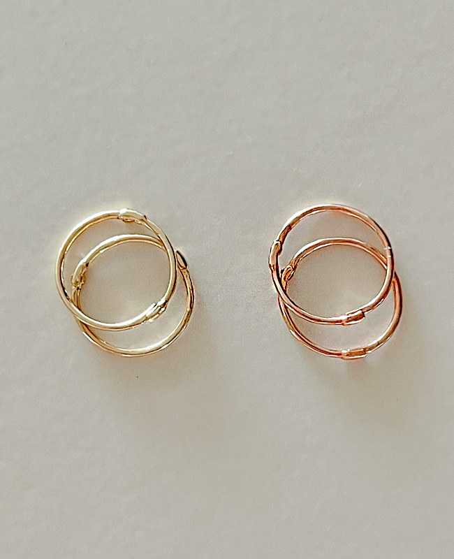 [14k gold] 1.3cm 원터치 귀걸이 (2color)