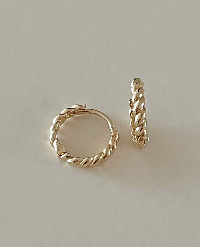 [14k gold] 로프 귀걸이 (2color)