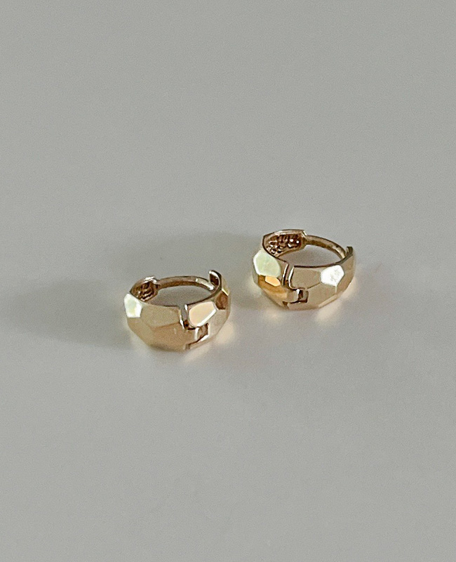[14k gold] 플랫 엣지 원터치 귀걸이